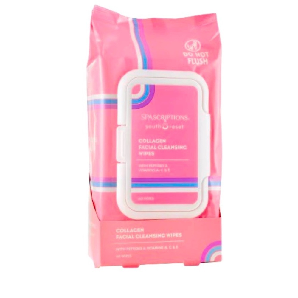 Spascriptions 60 count 
Collagen Facial Cleansing Wipes Youth Reset| 18.08 0z